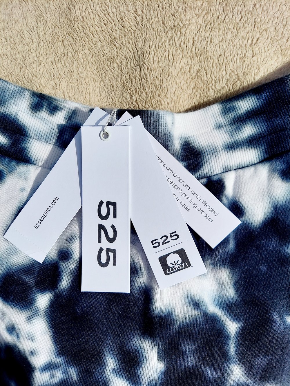 525 America Blue/Black & White Tie-Dye Cotton Joggers Womens Size XS NWT Cozy - Picture 4 of 9